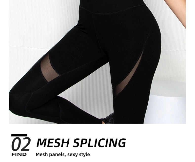 Womens high waisted mesh leggings butt lifting fitness pants detail