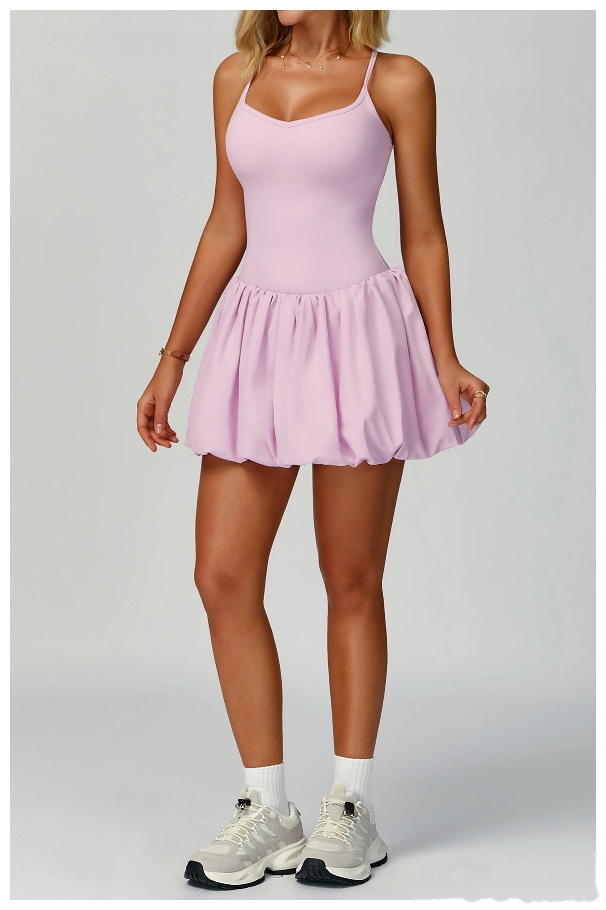 Customized cross-back tennis skirt anti-exposure sports skirt casual running sports dress detail