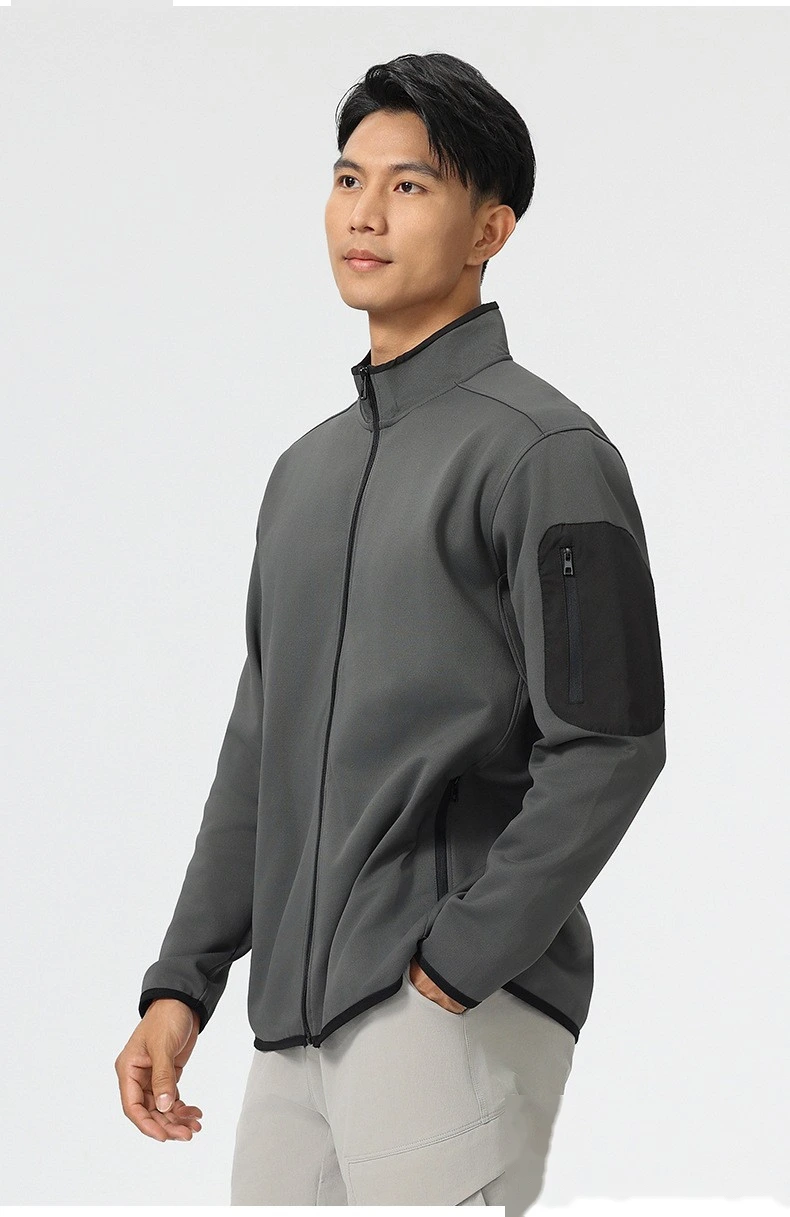 Customized outdoor windproof sports coat men's stand-up collar casual lightweight warm jacket detail