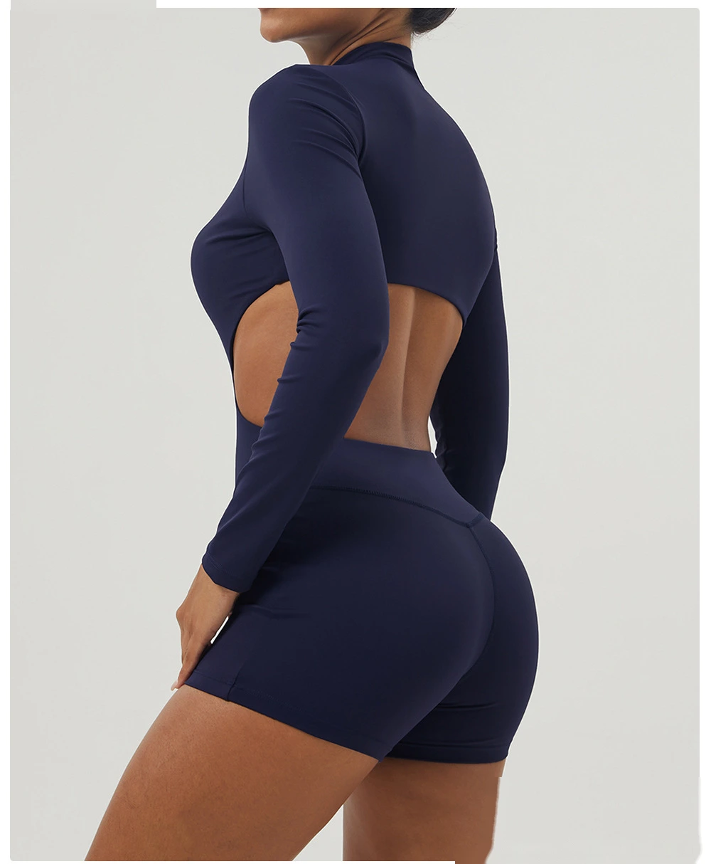 Quality Customized hollow waist long sleeve yoga clothes jumpsuit women's fitness clothes Manufacturer detail