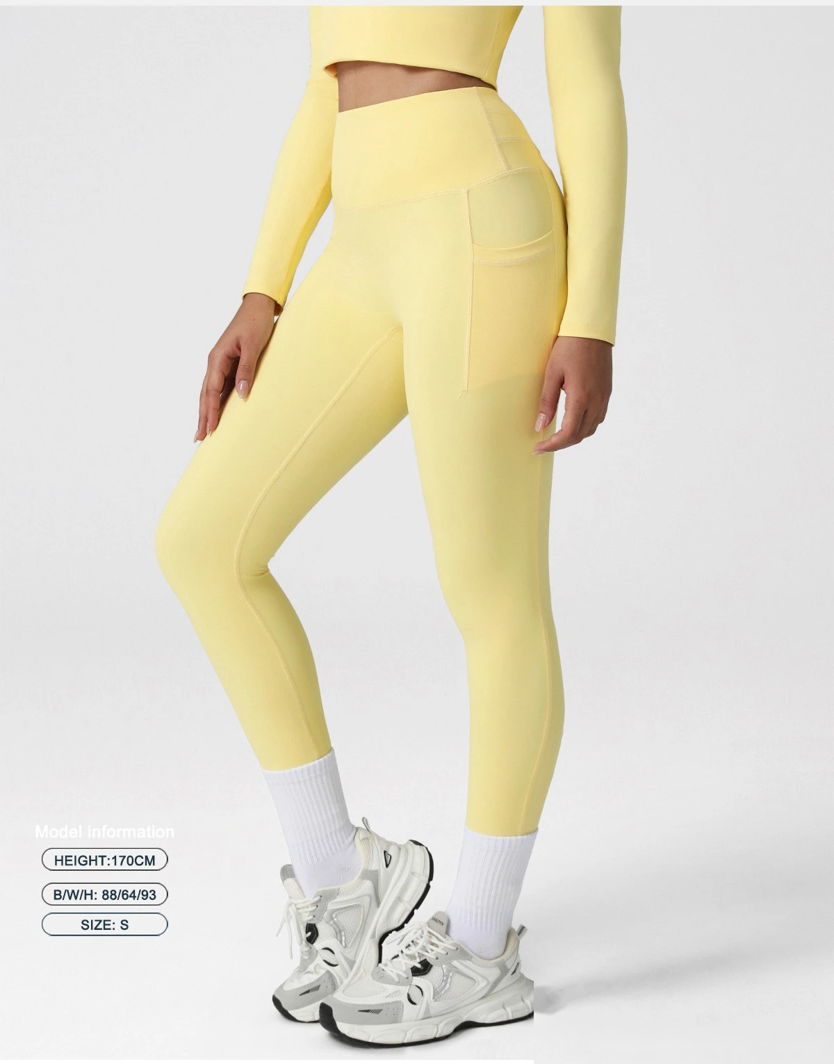 Customized fashion tight-fitting high-elastic slim side pocket sports yoga fitness pants detail