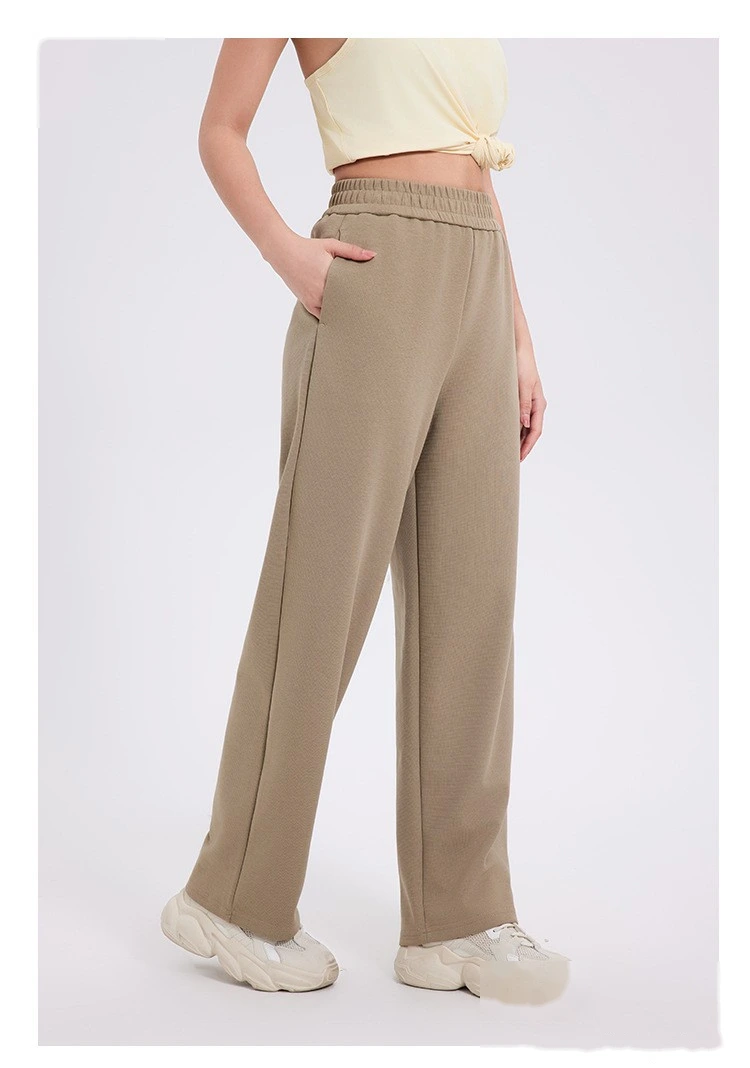 Custom-made women's comfortable underwear thickened high waist straight wide leg sports casual pants detail