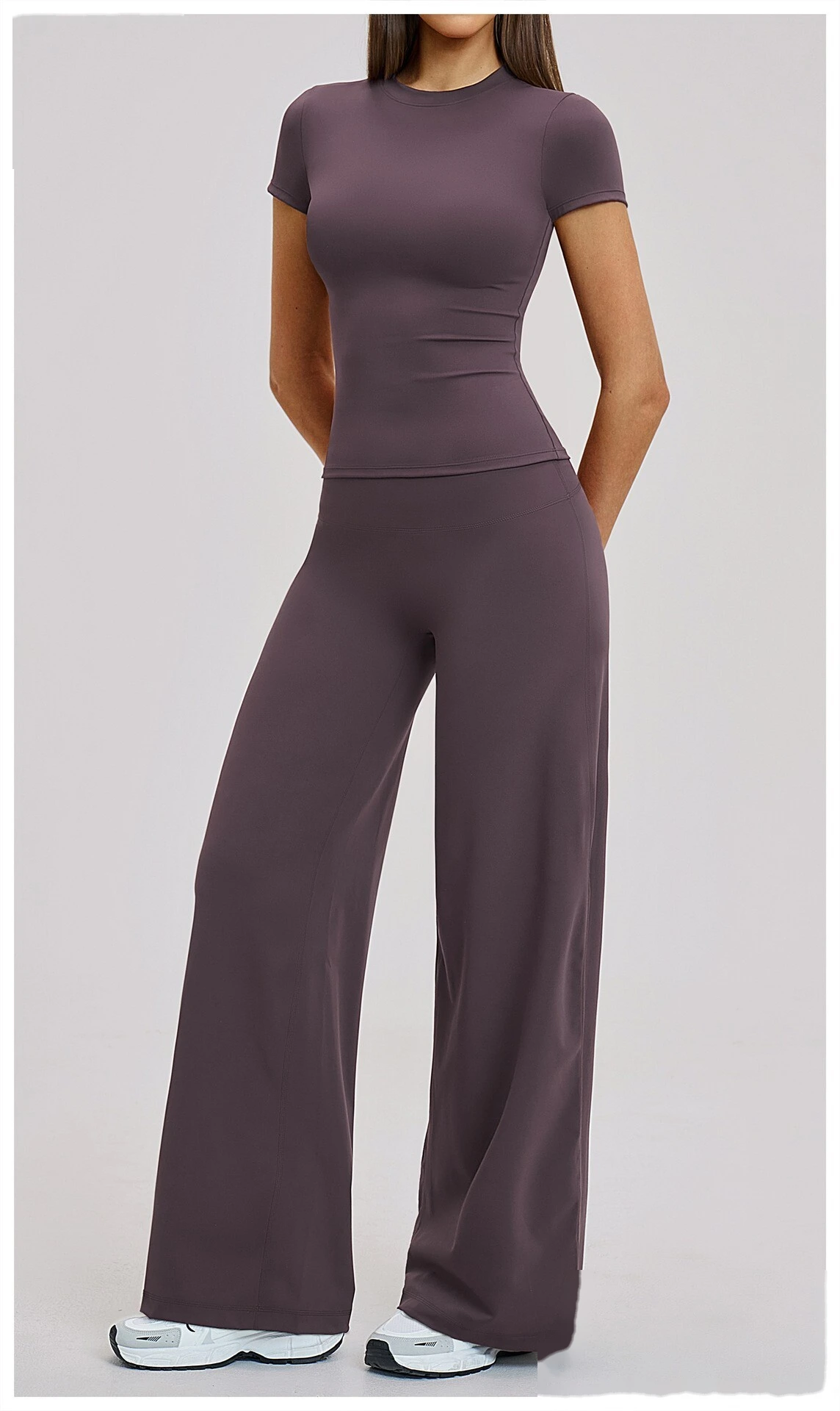 Custom Women's Yoga Set - High-Waisted Tight High-Stretch Leggings & Top for Outdoor Running Fitness detail