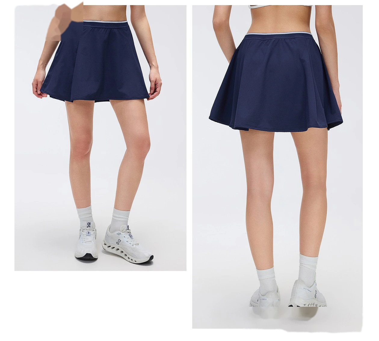 Bulk Custom A-Line Yoga Sports Skirt - Women's Color Block High-Waisted Sweat-Wicking Anti-Chafe Tennis Skort detail