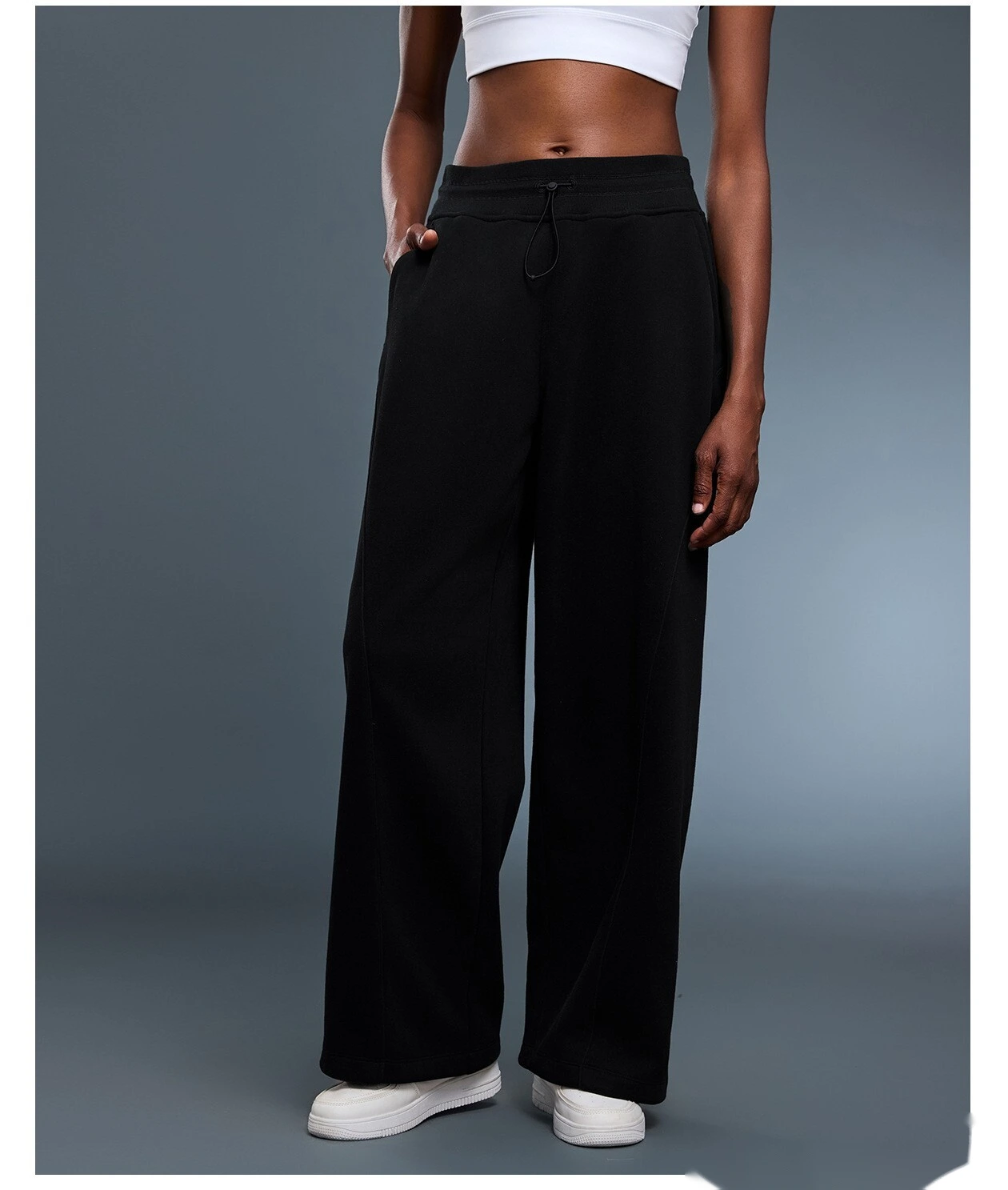 Customized autumn and winter cashmere casual pants women's warm leg-binding sweatpants loose sports pants - allni detail