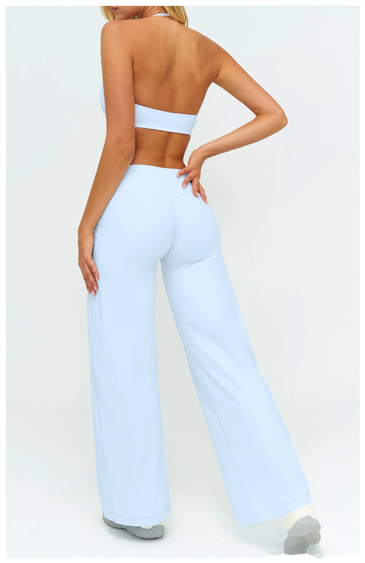 Slim Beauty Back Sports Bra Yoga Set, Casual Wide Leg Quick Dry Yoga Pants Fitness Suit for Women detail
