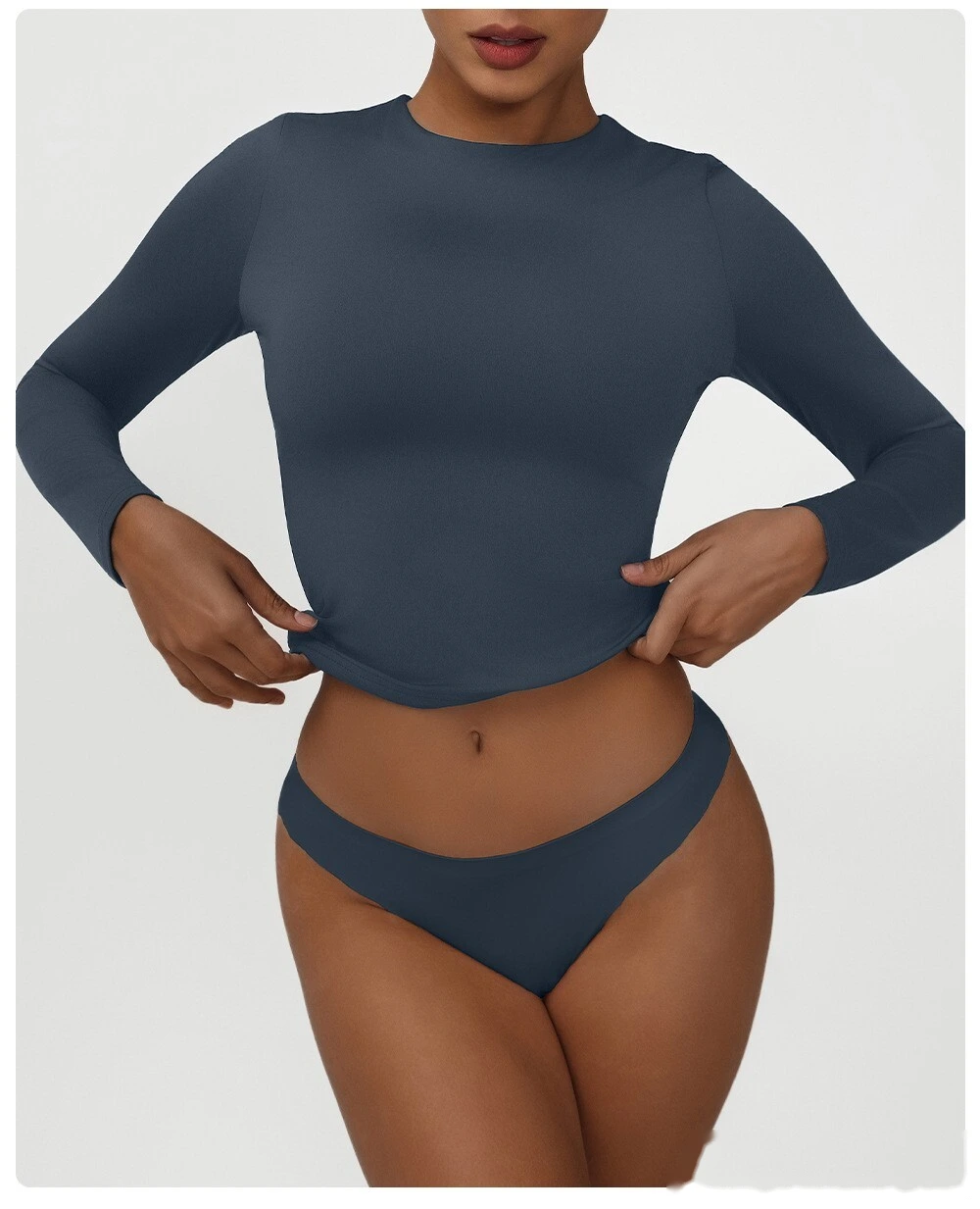 Customized skims new high-elastic dance training sports fitness clothes tight yoga long-sleeved T-shirt detail
