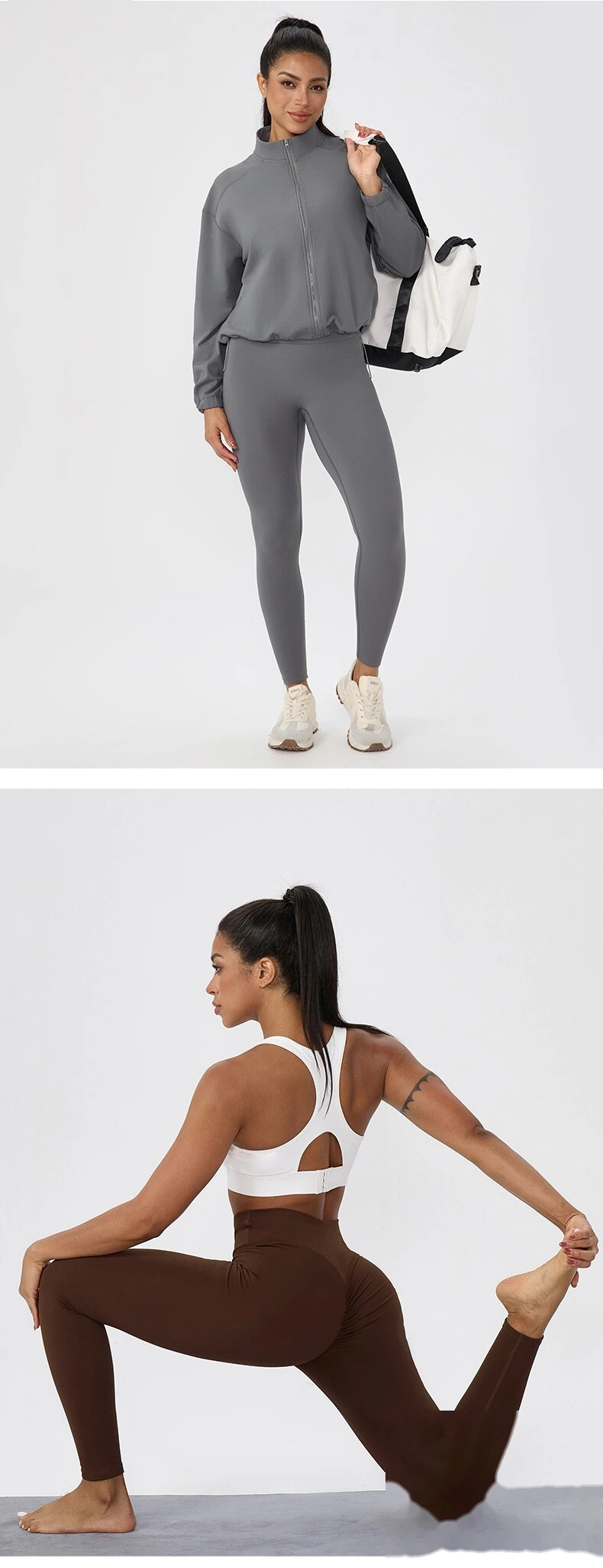Customizable Women's Warm Yoga Pants | European Style, Peach Hip Lifting, Fleece-Lined for Running & Fitness detail
