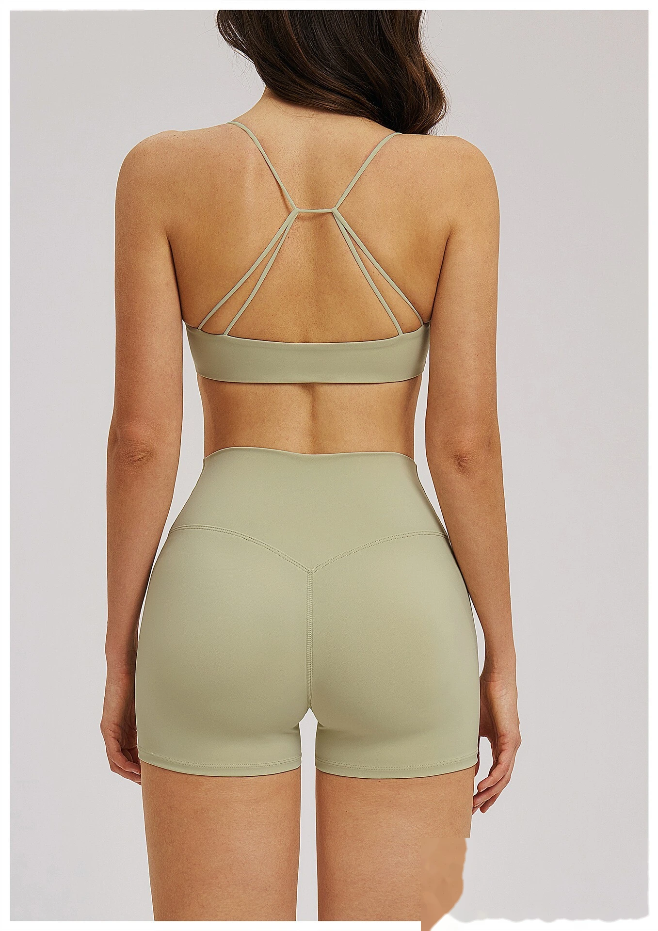 Custom V-Neck Sports Bra - Women's Thin-Strap Beauty Back Yoga Fitness Workout Bra detail