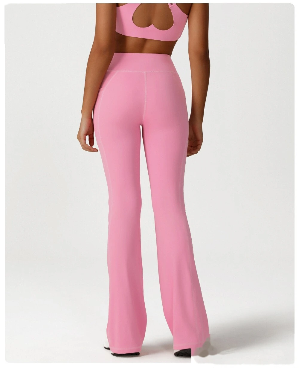 Custom-made cross high waist yoga dance sports wide-leg pants leisure hip fitness micro-pants. detail