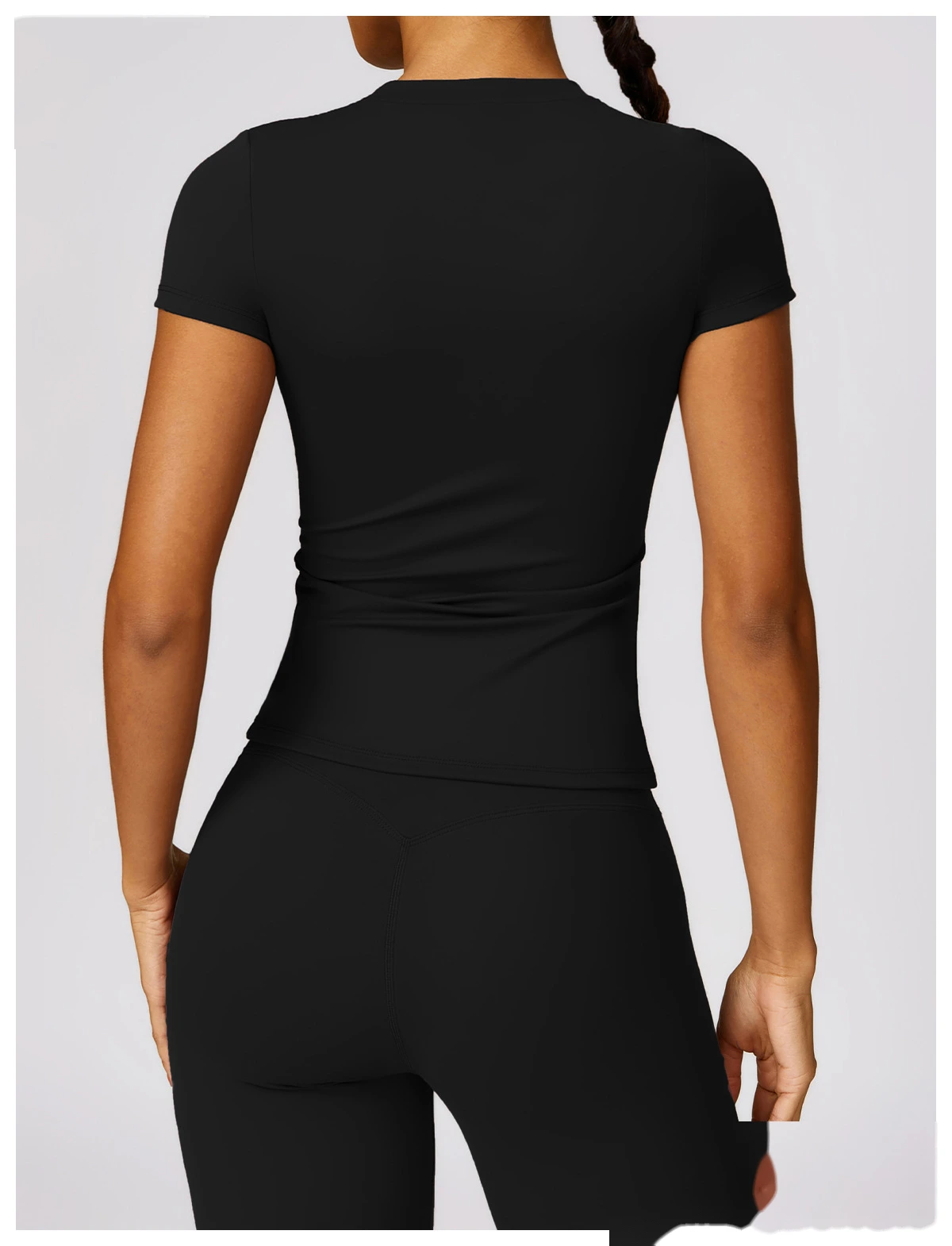 Women’s Custom Spring Summer Short Sleeve T-Shirt High Stretch Yoga Top Fitness Workout Running Tee detail