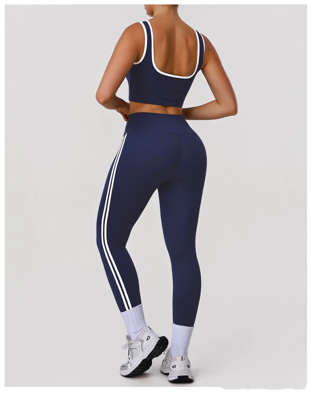 Custom Shockproof Yoga Bra - Color Block Cutout Breathable Push-Up Open Back Fitness Bra detail