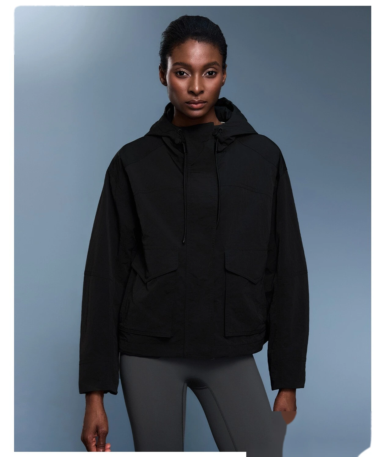 Customized light outdoor waterproof hooded jacket casual windbreaker jacket female autumn. detail