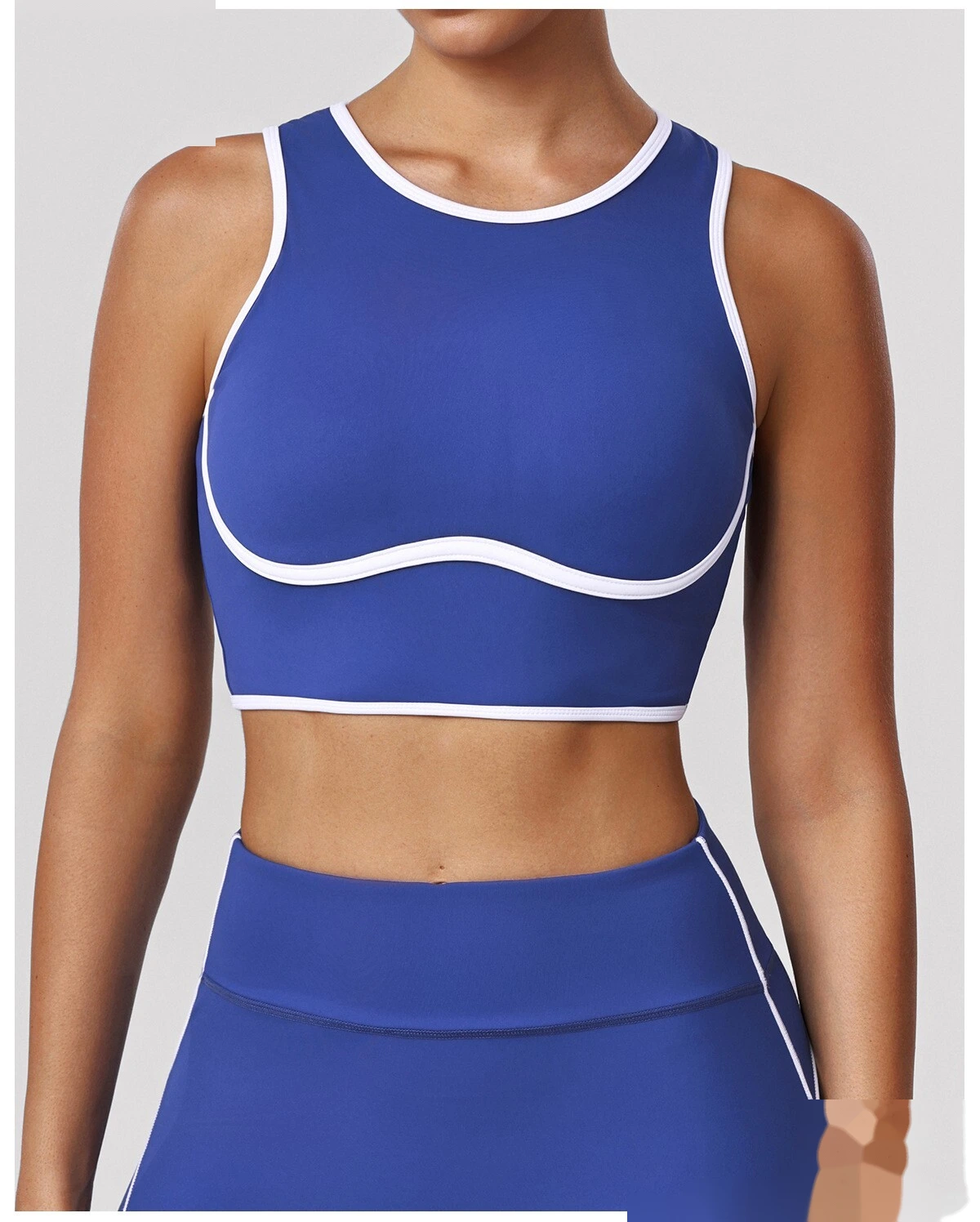 Bulk Custom Color Block Beauty Back Sports Bra - Padded High Support Shockproof Yoga Gym Running Activewear detail