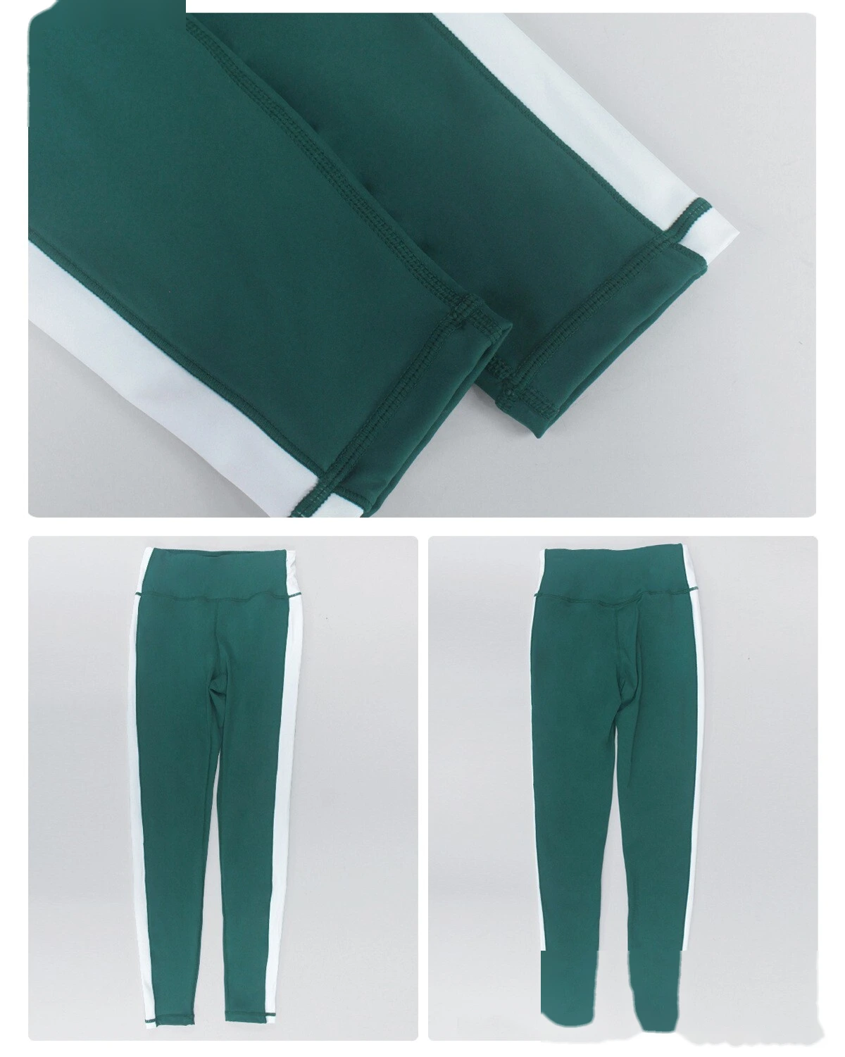 Women’s Custom Color Block Running Pants High Waist Tummy Control Butt Lifting Yoga Fitness Leggings detail