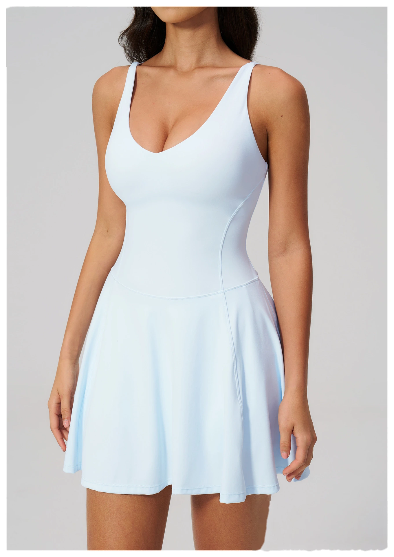 Women's Custom Yoga Sport Dress with Side Pockets, Anti-Exposure Quick Dry Breathable Running Fitness Tennis Skirt detail