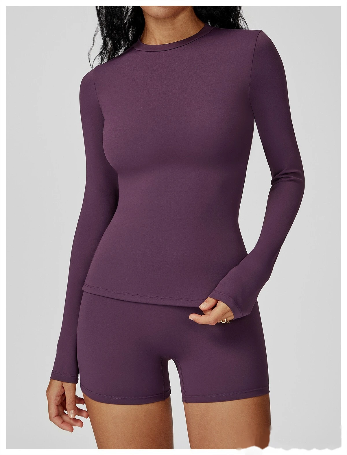 Custom-made women's fashion comfortable high-elastic yoga fitness tight T-shirt detail