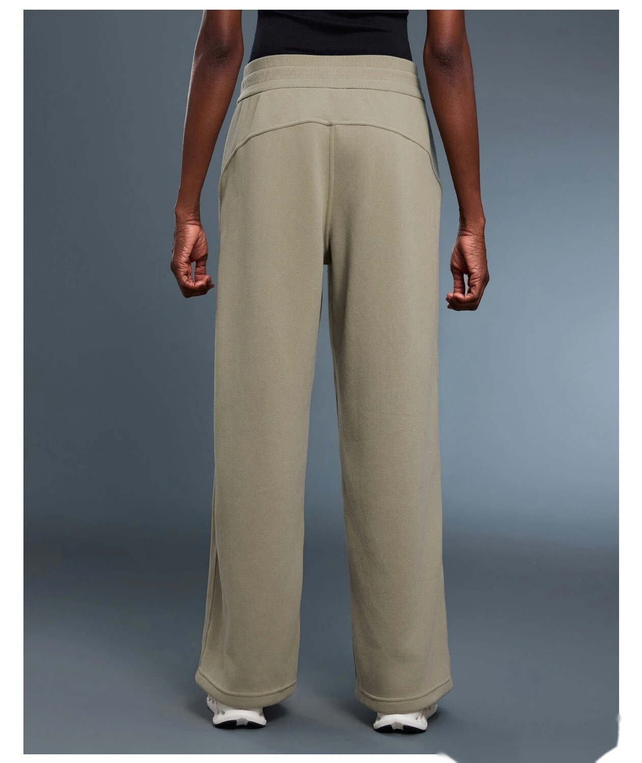 Customized autumn and winter plus velvet thick straight wide-leg pants loose warm sports pants detail