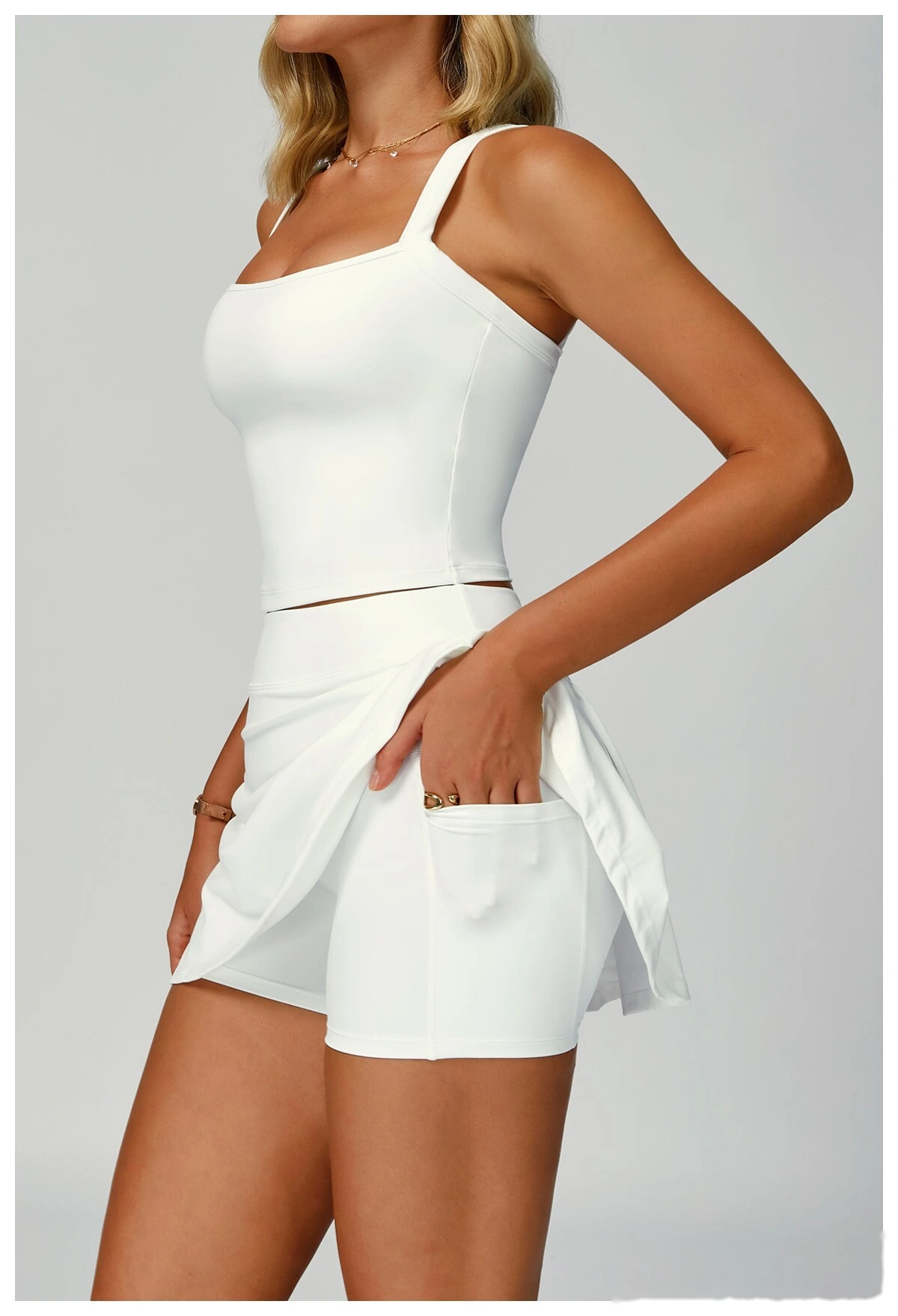 Customized sports skirt anti-exposure skirt pocket skirt women's tennis skirt yoga fitness suit detail
