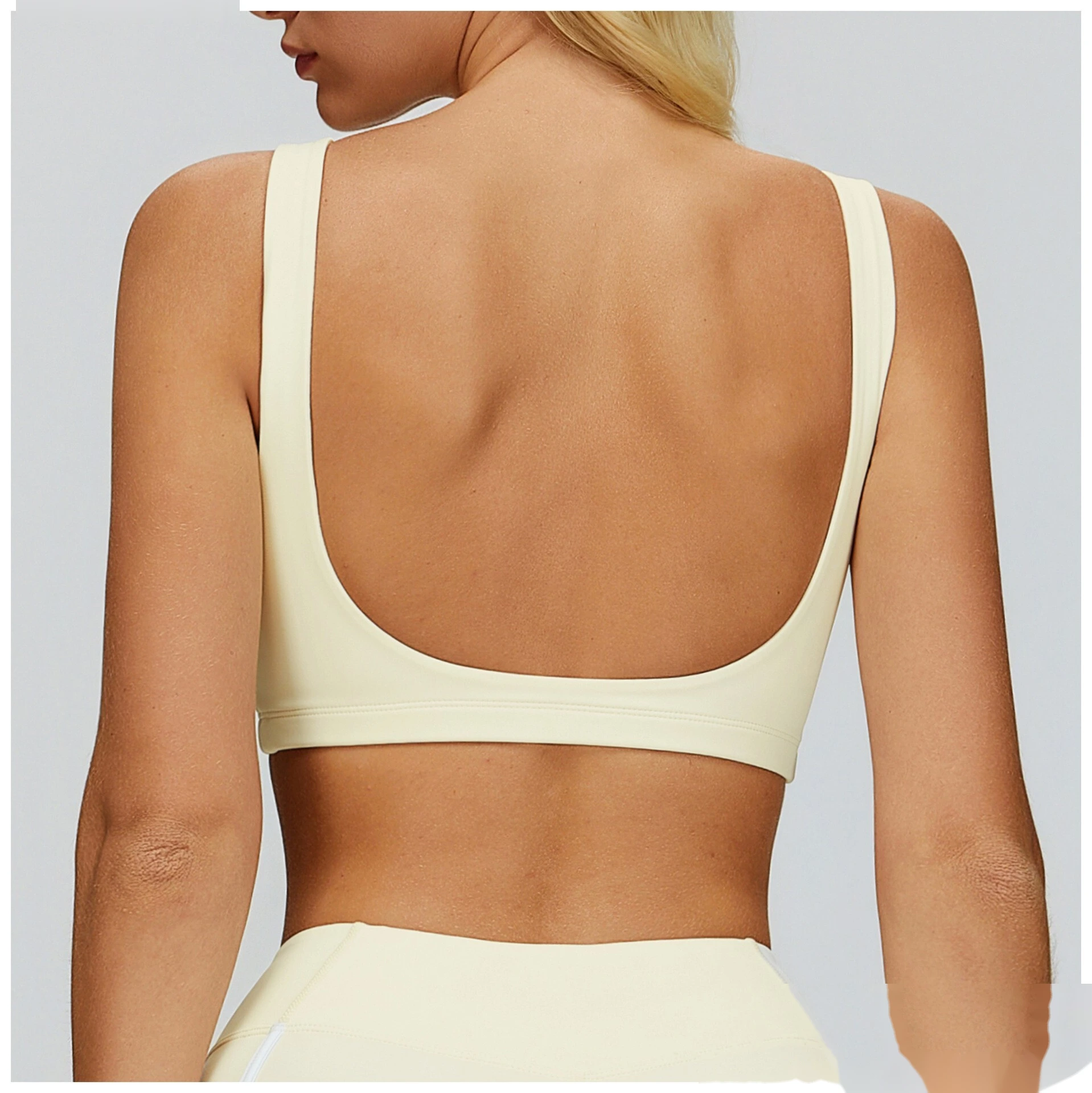 Custom Barely-There Yoga Bra, Women's Cutout Back Sports Fitness Underwear detail