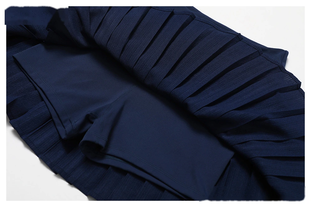 Women 2 in 1 quick dry running tennis skirts pleats fitness workout skirts detail