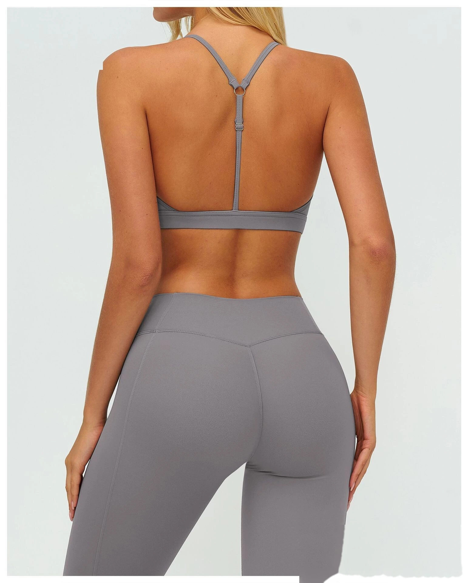Women's Customizable V-Neck Yoga Sports Bra - Y-Back Adjustable Straps, High Support Workout Bra for Fitness & Running detail