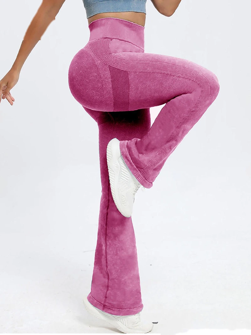 Custom sports scrub tight yoga pants running high waist trumpet fitness pants detail