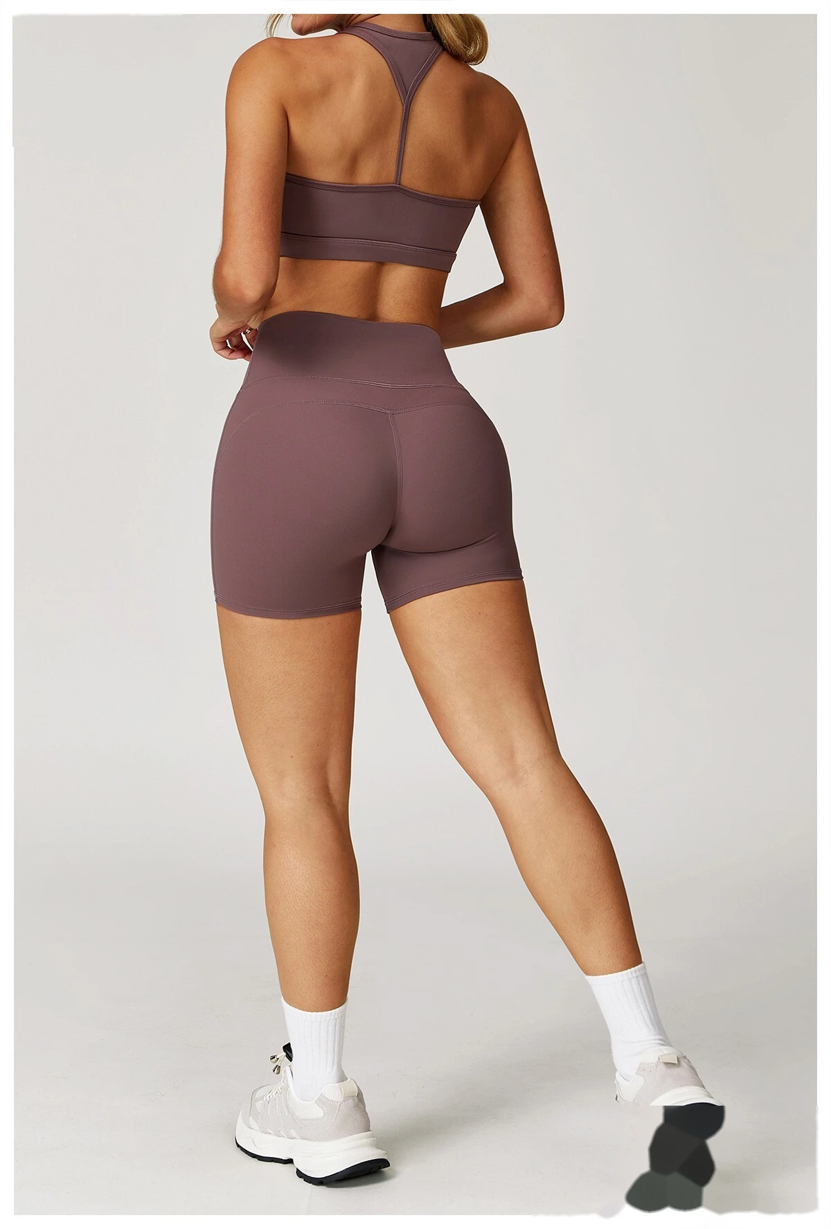 Customized yoga shorts women's high waist quick-drying tight-fitting slim shorts running fitness pants detail