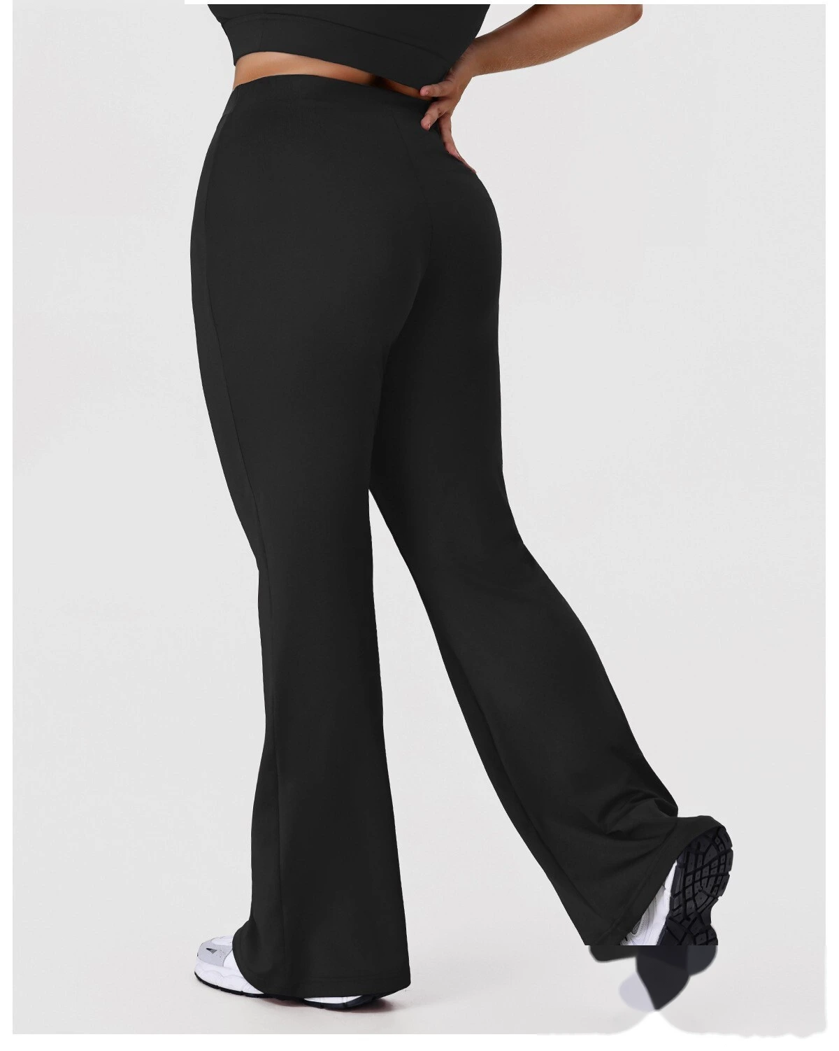Bulk Custom Women's Plus-Size Flare Yoga Pants - High-Stretch, Slim-Fit, Daily/Fitness Wear | Direct Factory detail
