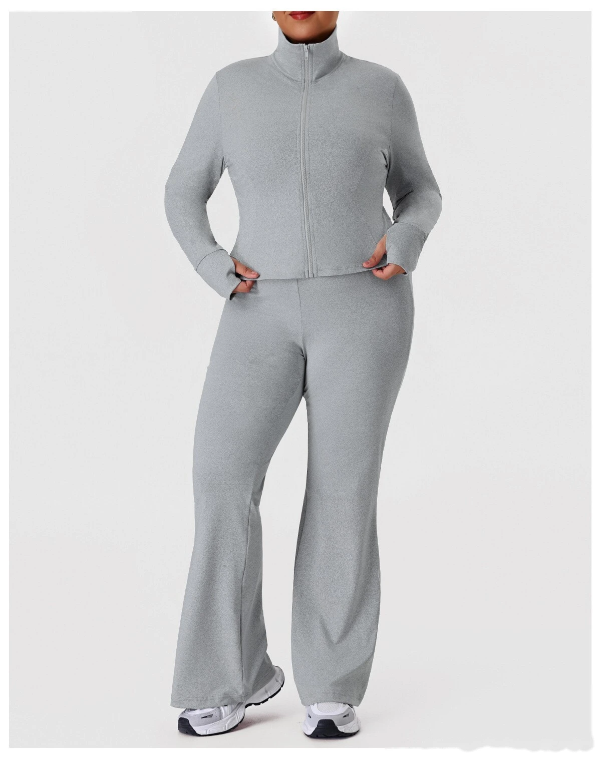 Bulk Custom Women's Plus-Size Flare Yoga Pants - High-Stretch, Slim-Fit, Daily/Fitness Wear | Direct Factory detail
