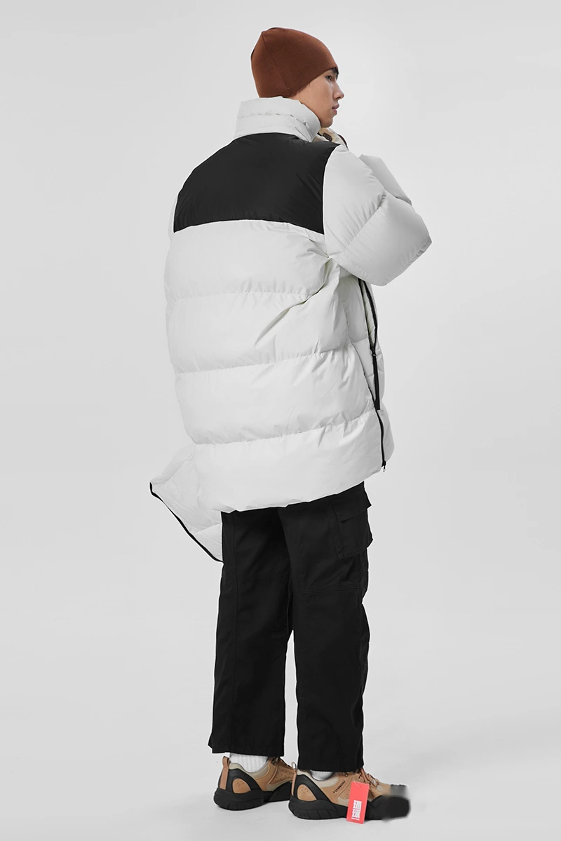 Customize winter men's and women's windproof warm contrast fashion cotton-padded coat. detail