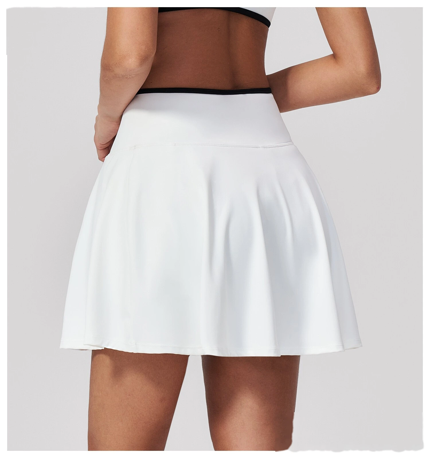 Women Pleated Sports Skort, Naked Feel Anti-Exposure Tennis Skirt for Yoga Fitness Daily Wear detail