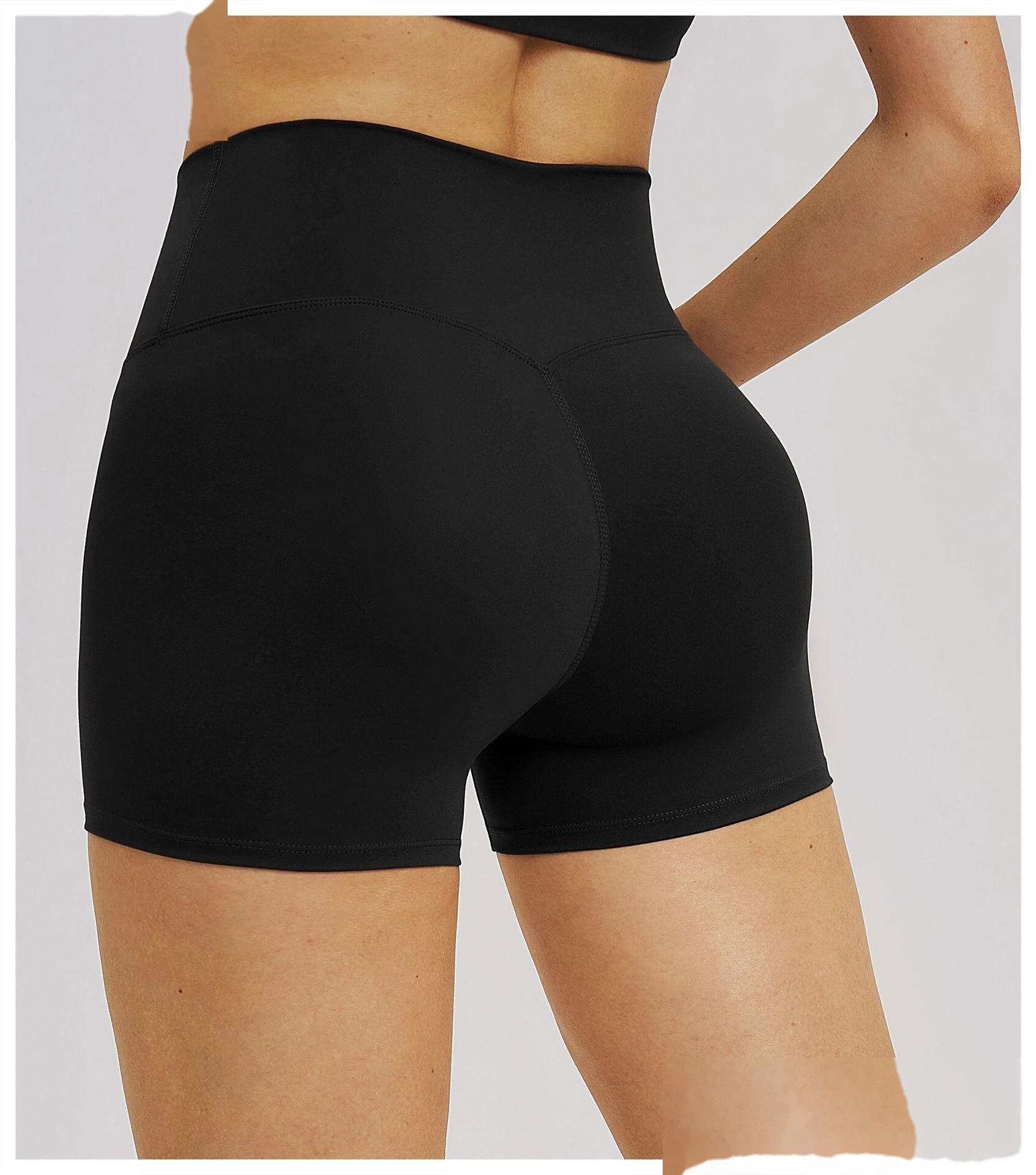 Custom Cross Waist Yoga Shorts - Women's Fleece Lined Tight High-Waisted Gym Running Outdoor Sports Shorts detail