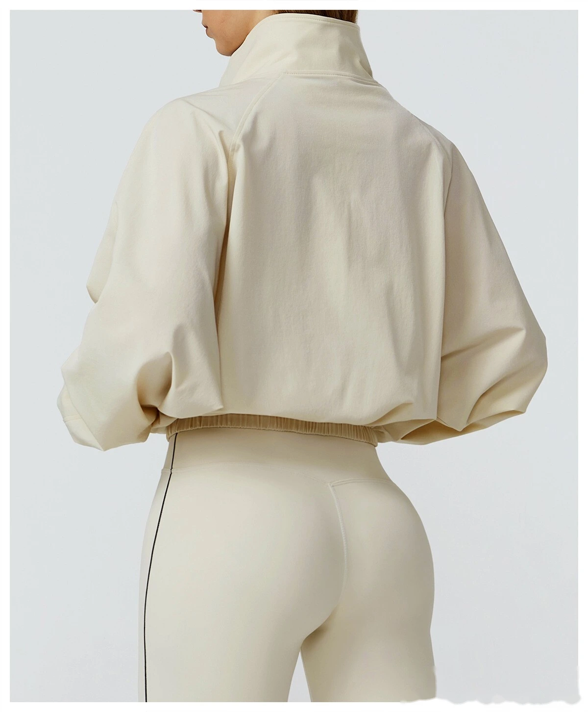 Custom-made stand-up collar sports coat women's windproof outdoor running fitness long-sleeved yoga clothing coat detail