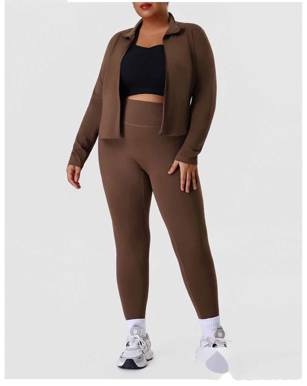 Custom Plus Size Women's Yoga Set - High-Elastic Tight Slimming Running Fitness Activewear detail
