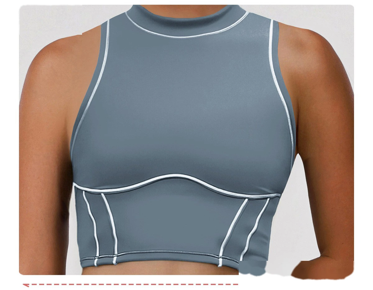 Custom Color Block Fitness Set - High Support Sports Bra & Tight Training Leggings for Yoga Running detail