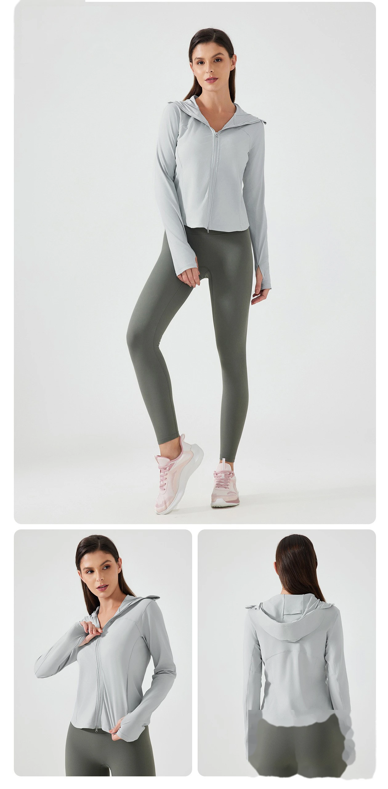 Customized hooded sunscreen clothing for women's ice-quick-drying breathable outdoor anti-ultraviolet skin clothing detail