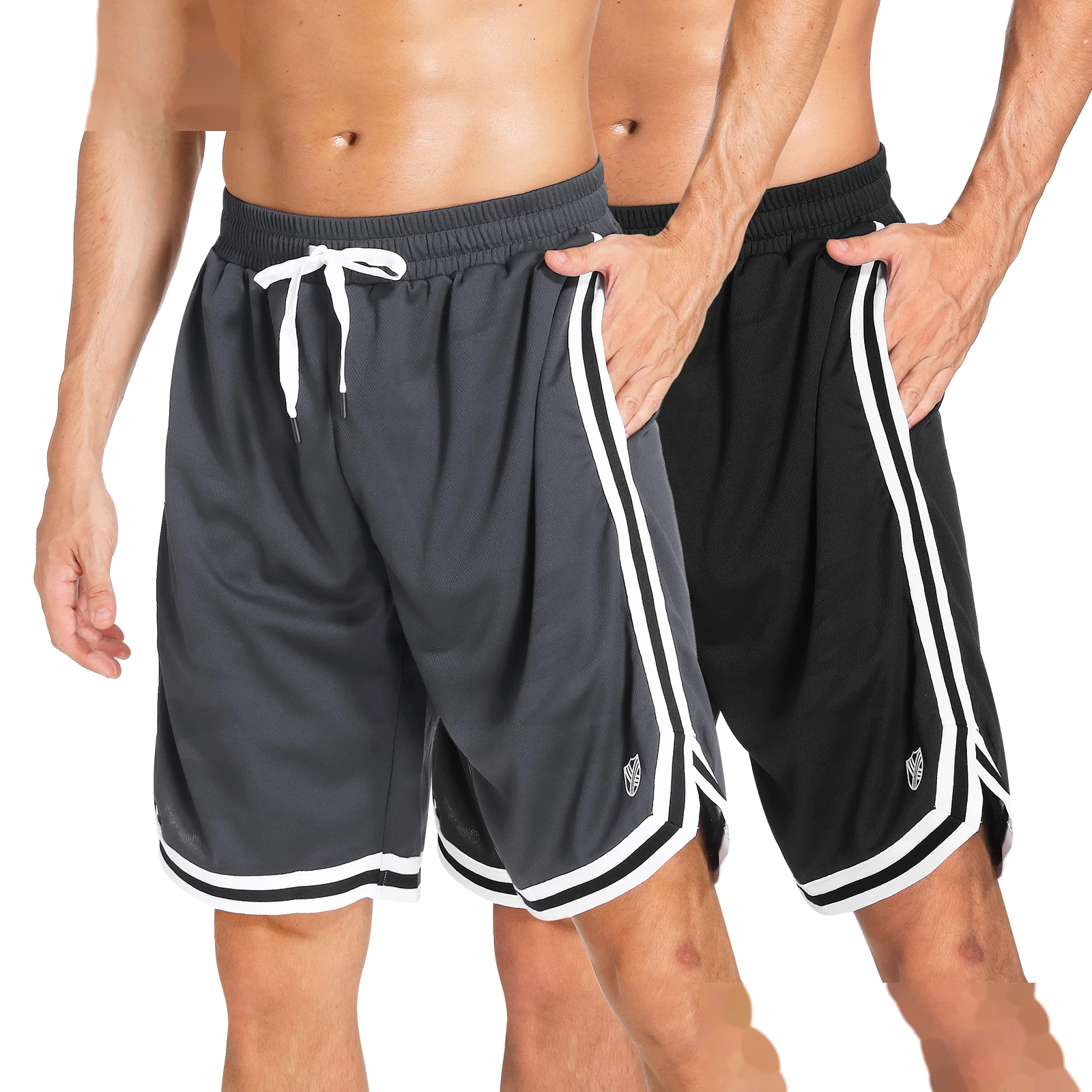Basketball shorts pants quick-drying loose fitness plus size men's casual running pants detail