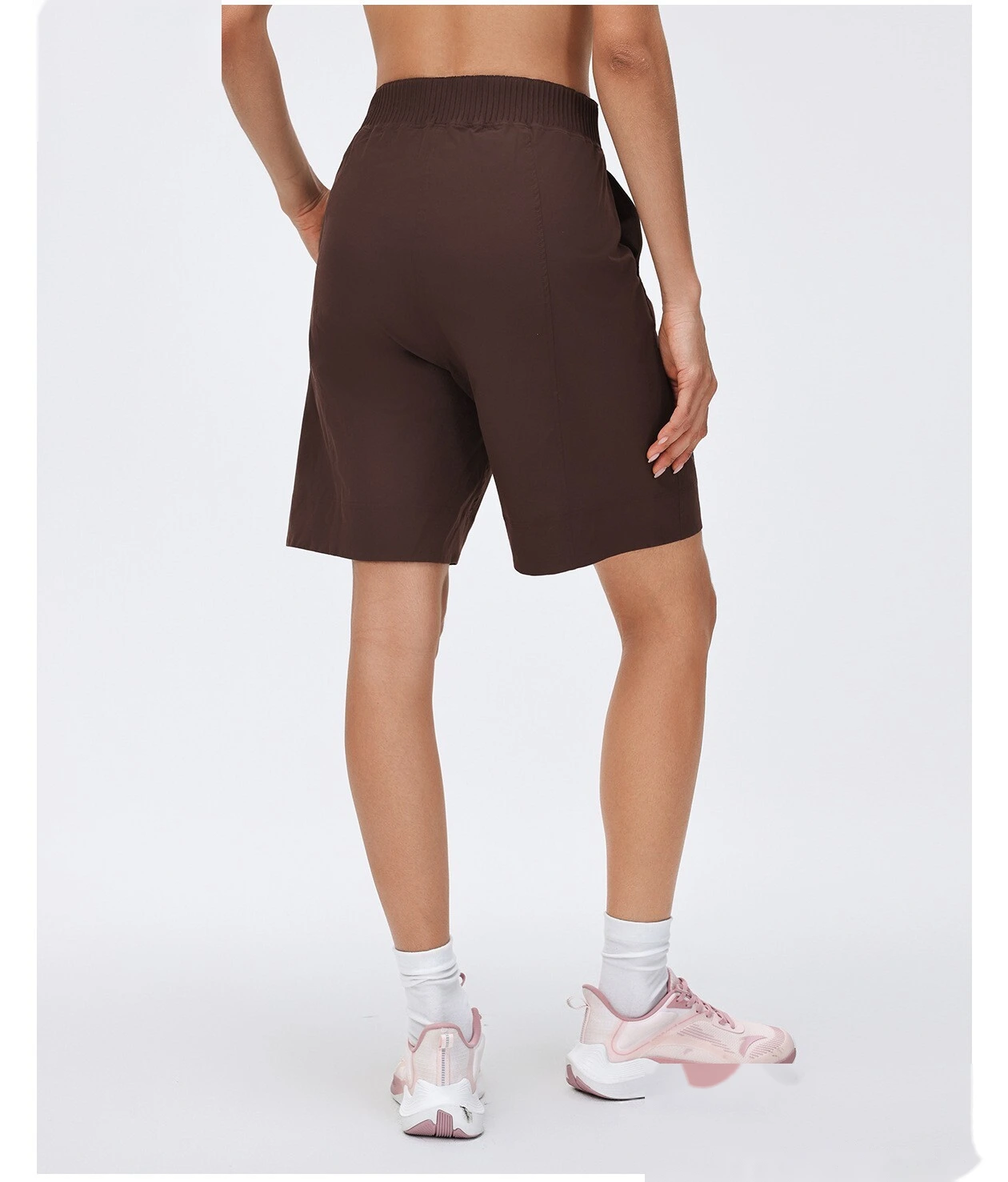 Bulk Custom Women's Sports Mid-Shorts - High-Waisted Lightweight Loose Straight Breathable Running Fitness Pants detail