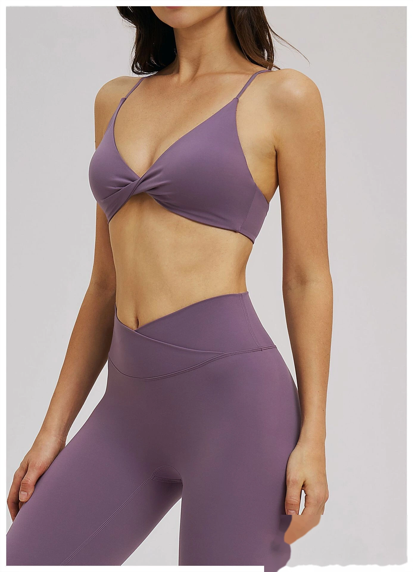 Custom V-Neck Sports Bra - Women's Thin-Strap Beauty Back Yoga Fitness Workout Bra detail
