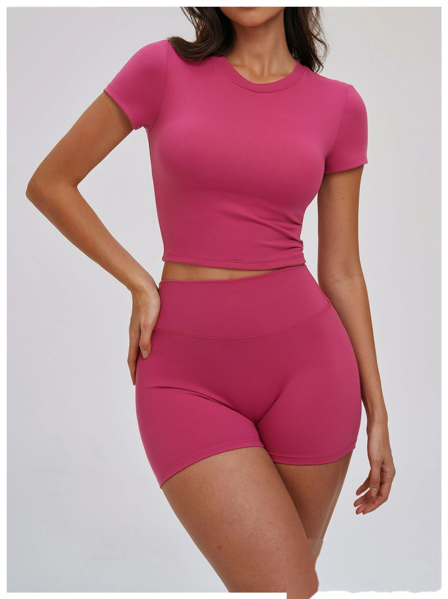 Custom Spring Yoga T-Shirt - Women's Slim Fit Short Sleeve Workout Top for Gym Running Outdoor detail