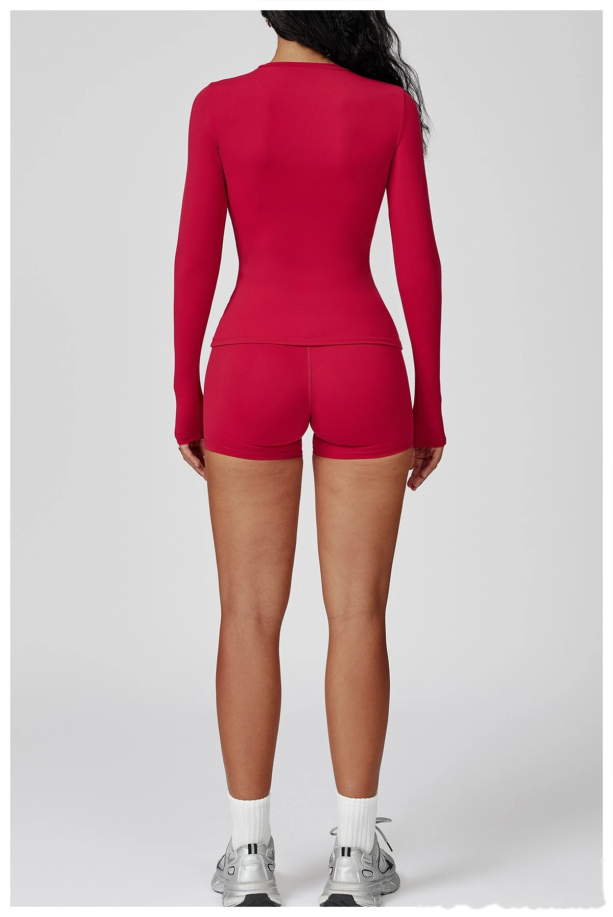 Custom-made women's fashion comfortable high-elastic yoga fitness tight T-shirt detail