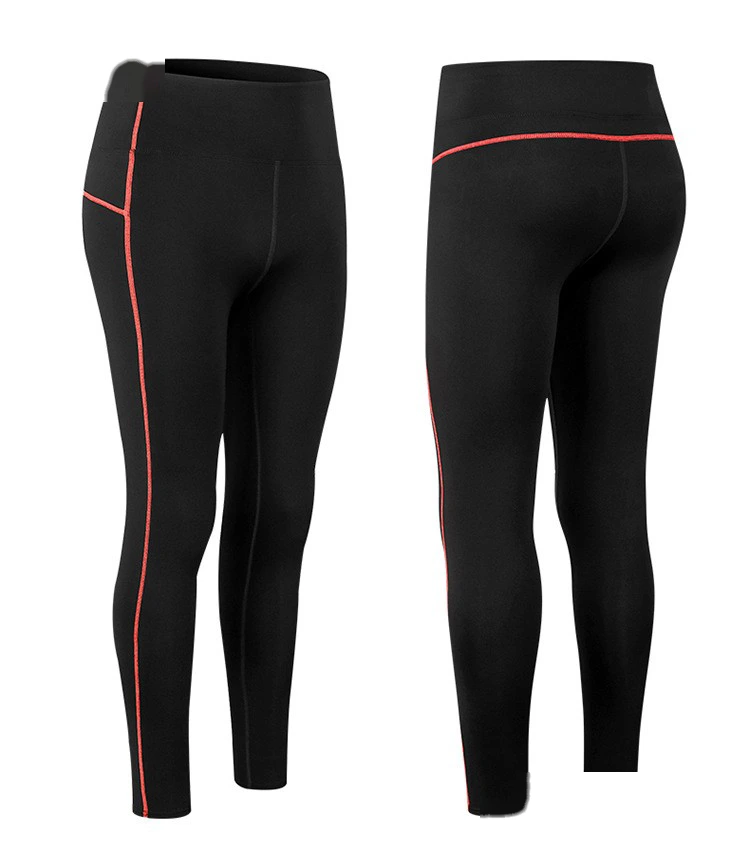 Customized autumn and winter ladies plus velvet sports pants running yoga fitness pants high waist tights detail