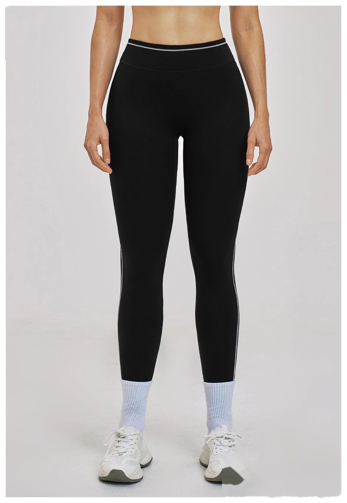 Custom Women’s High Waist Color Block Fitness Leggings Quick Dry Slim Workout Pants Running Sports Trousers detail