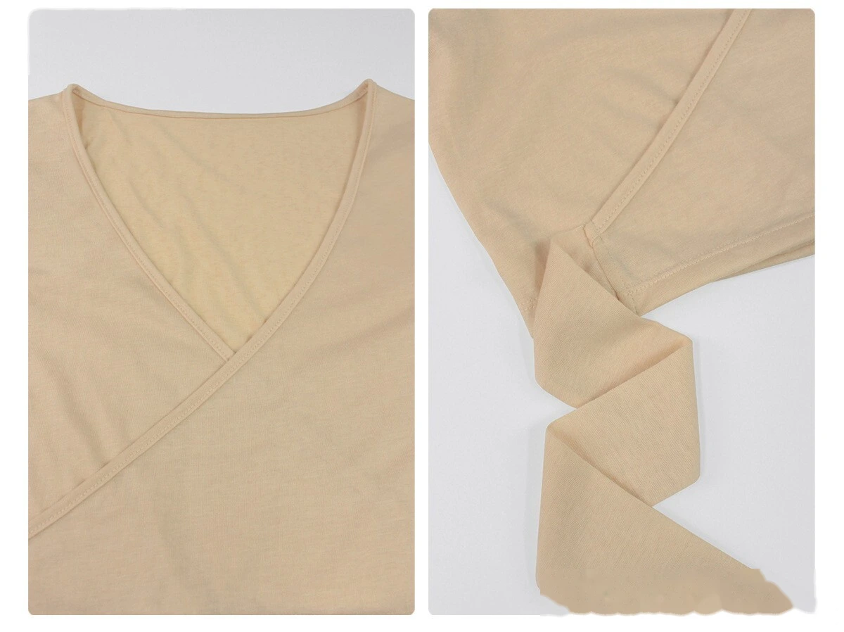 Custom Spring-Summer Yoga Two-Piece Set - Slim Long Sleeve Cover Up & Padded Camisole for Dance Training detail