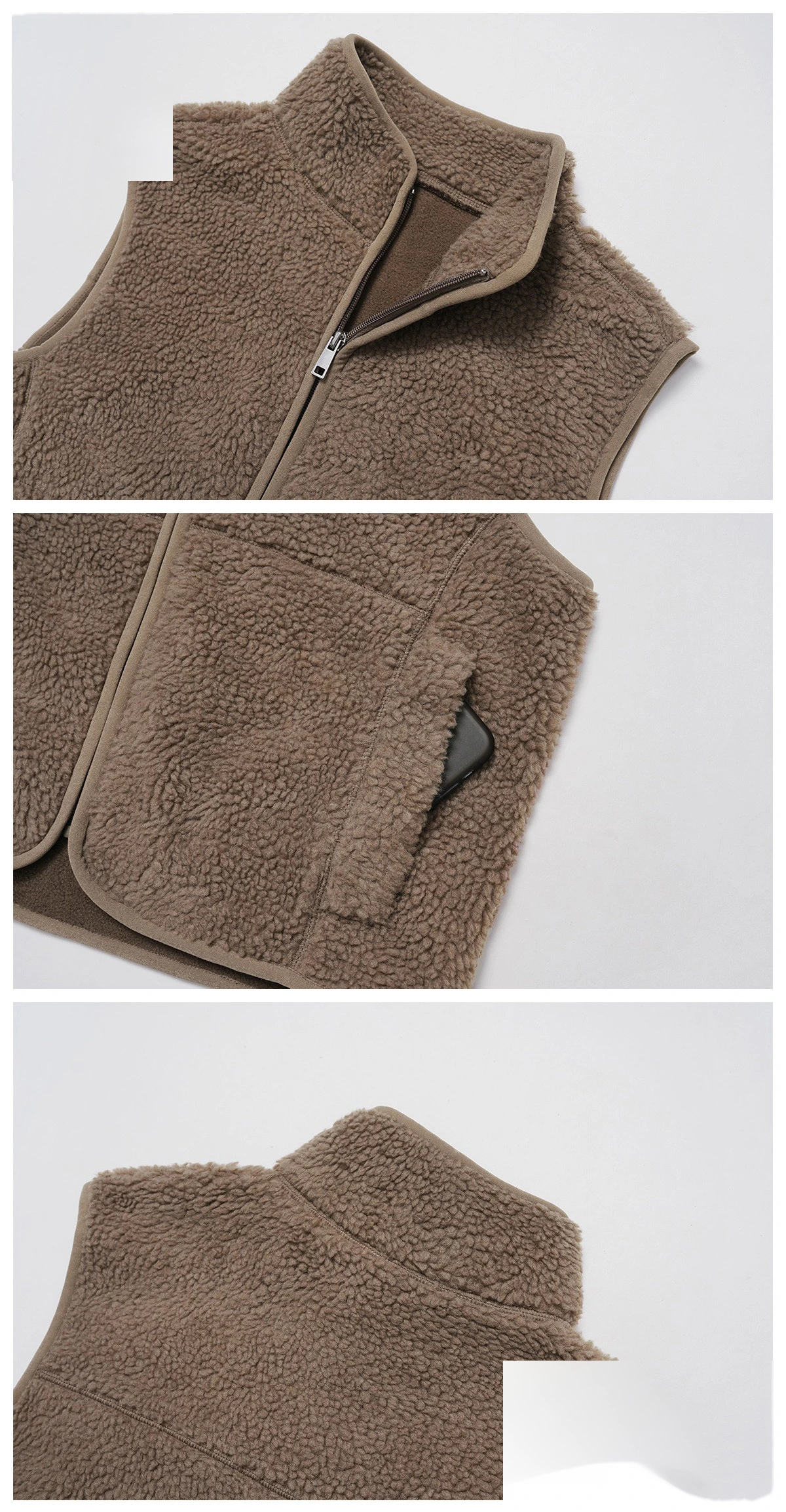 Customized velvet warm sports vest outdoor running fitness sleeveless vest vest detail