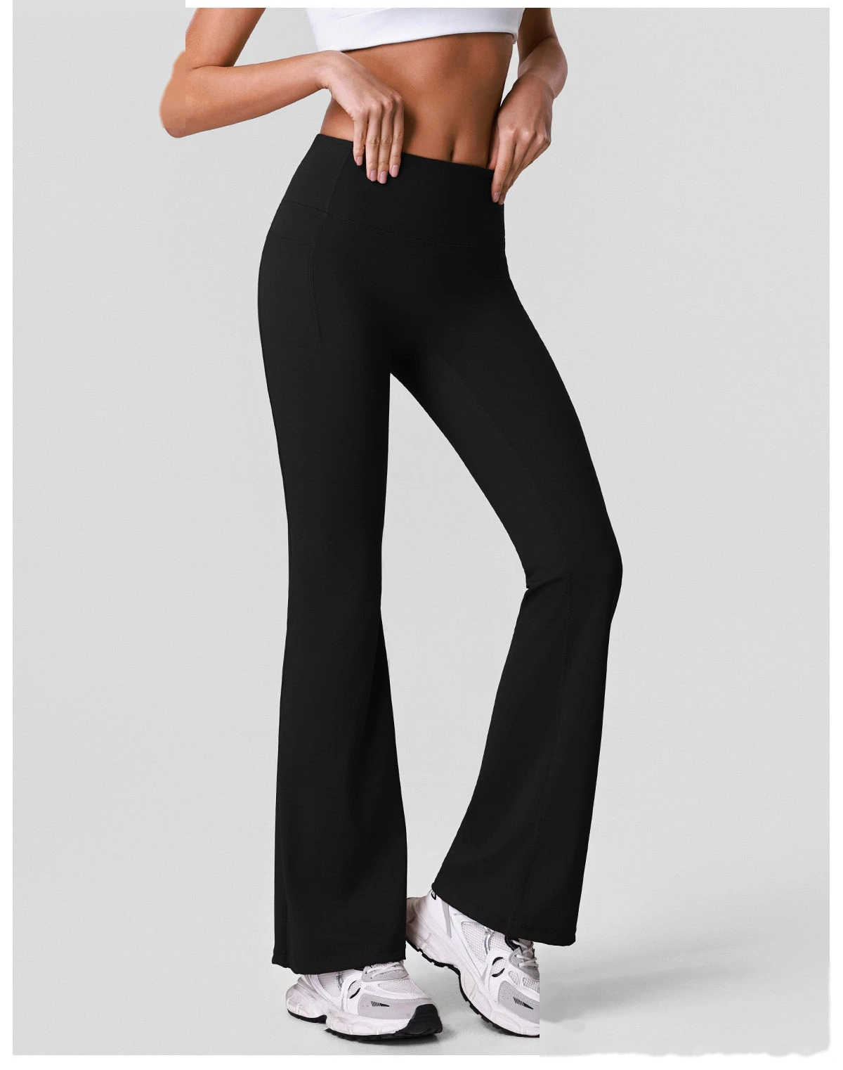 Women’s High Elastic Slim Fit Flared Yoga Pants Quick Dry Outdoor Workout Fitness Leggings detail