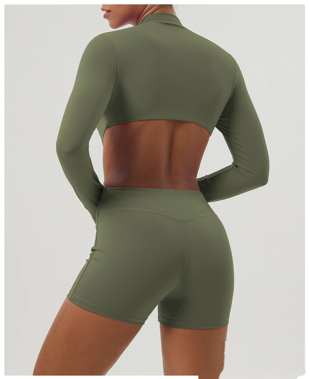 Quality Customized hollow waist long sleeve yoga clothes jumpsuit women's fitness clothes Manufacturer detail
