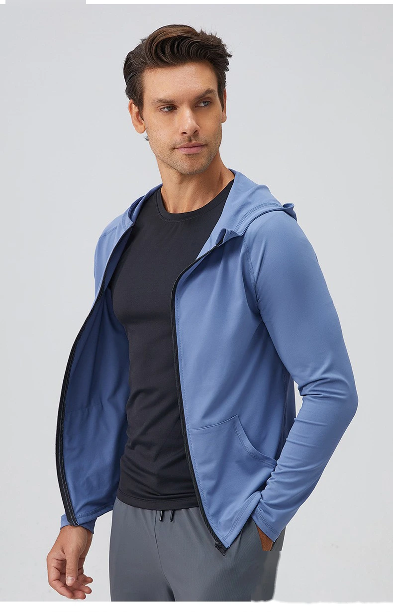 Customized fitness clothes long sleeve quick-drying running men's coat for autumn and winter sports detail