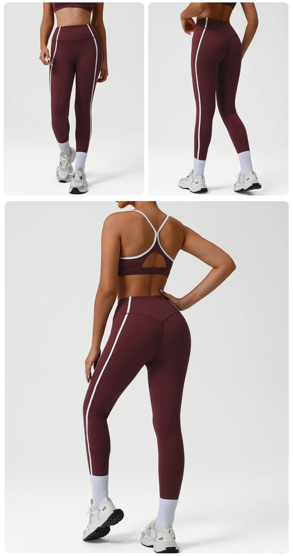 Custom-made high-waist sports tights Naked feeling yoga pants hip high elastic running fitness pants. detail